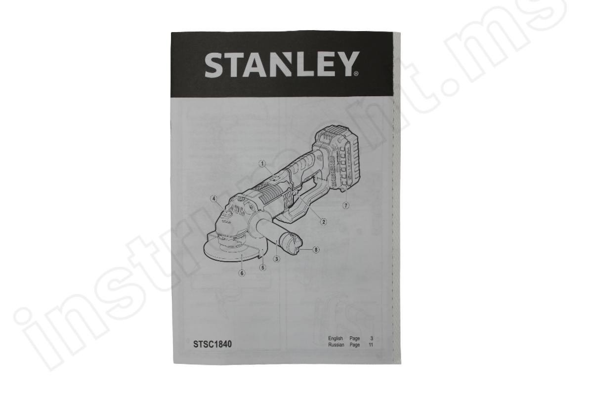 Аккумуляторная угловая шлифмашина Stanley STSC1840-RU, без АКБ и ЗУ - фото 12